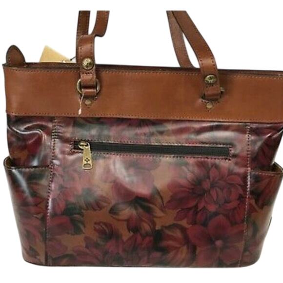 PATRICIA NASH “BOLSENA TOTE” HANDMADE LEATHER ENGLISH MUMS DESIGN SHOULDER tote - Picture 3 of 9